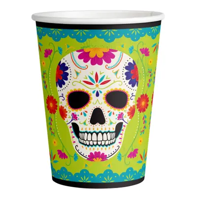 Amscan Papírové kelímky “Dia de Los Muertos”, 250 ml, 8 ks