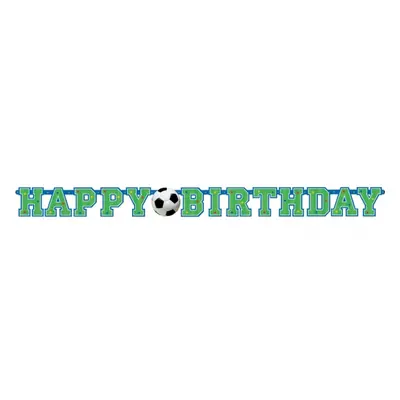 Fotbalový narozeninový banner "Happy Birthday", 130x10,2 cm