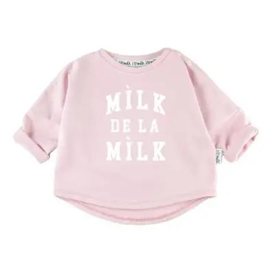 Růžová mikina I LOVE MILK s nápisem milk de la milk