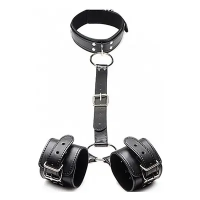 Strict Collar with Cuffs Restraint Set Black