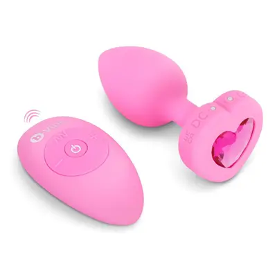 b-Vibe Vibrating Heart Plug S/M Pink