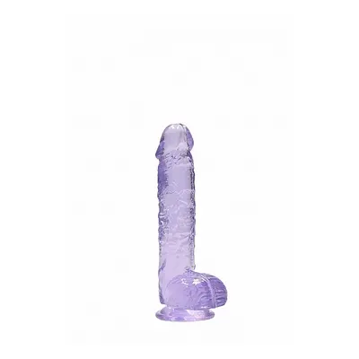 SHOTS TOYS RealRock Crystal Clear 15cm Purple