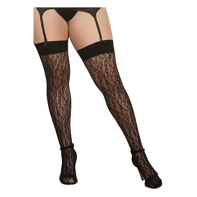 SCALA Leopard Fishnet Thigh High Dmd OSQ Black