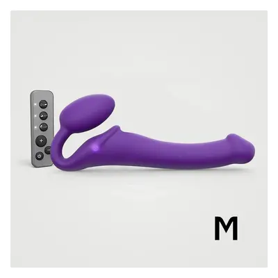 LOVELY PLANET Strap-on-me 3 Motors Vibrating Silicone Bendable Strap-On Purple M