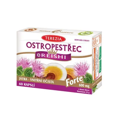 Ostropestřec + reishi Forte 600mg TEREZIA 60 kapslí