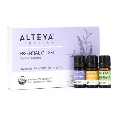 Dárkový set esenciálních olejů Alteya Organics 3x5 ml