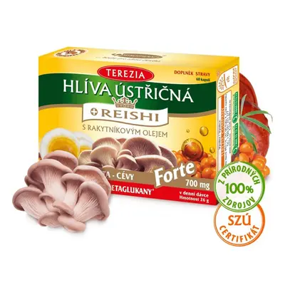 Hlíva ústřičná s rakytníkovým olejem a reishi forte TEREZIA 60 kapslí