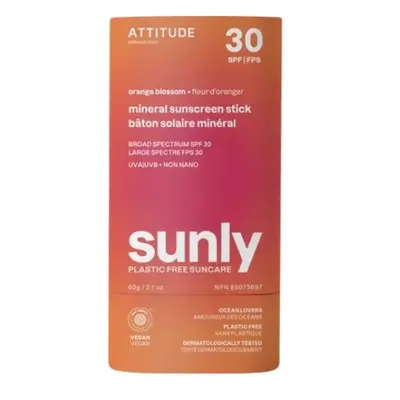 100% minerální ochranná tyčinka na celé tělo ATTITUDE (SPF 30) s vůní Orange Blossom 60g