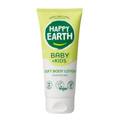 Přírodní baby & kids jemné tělové mléko s bambuckým máslem pro citlivou pokožku Happy Earth 200m