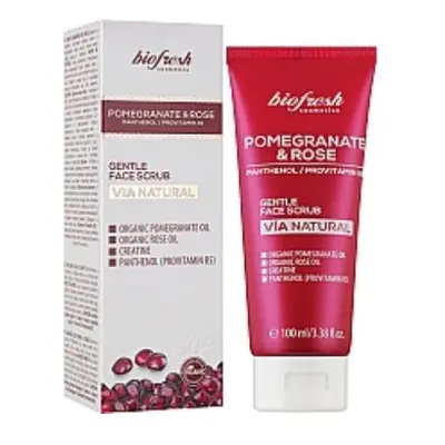 Jemný pleťový scrub s panthenolem a B5 Pomegranate & Rose 100ml