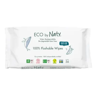 Vlhčené ubrousky ECO by Naty bez vůně - splachovatelné 56ks