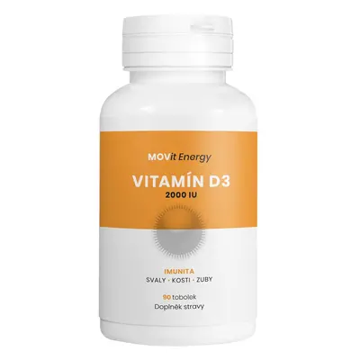 Vitamin D3 2000 I.U. 50 mcg MOVit Energy 90 kapslí