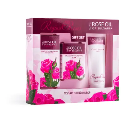 Dárkový set s růžovým olejem pro ženy - denní krém, mýdlo a sprchový gel Rose oil of Bulgaria