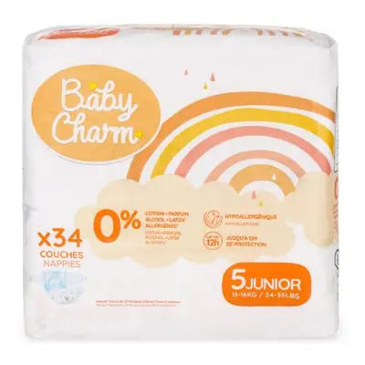 Dětské pleny Super Dry Flex Junior 11-16kg BabyCharm 34ks