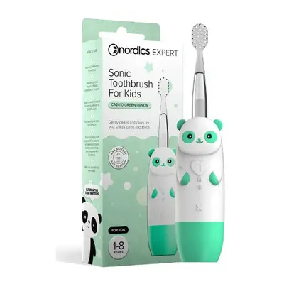 Sonický dětský zubní kartáček Zelená panda 1-8 let Nordics Oral Care