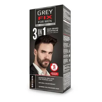 Barva pro muže na vlasy, bradu a vousy - hnědá Grey Fix