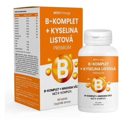 B-Komplet + Kyselina listová PREMIUM MOVit Energy 90 tablet