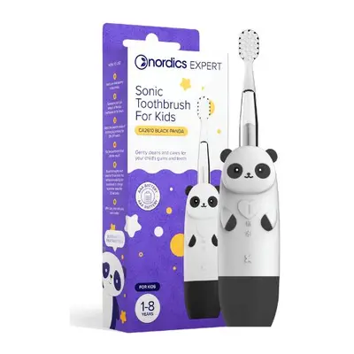 Sonický dětský zubní kartáček Černá panda 1-8 let Nordics Oral Care