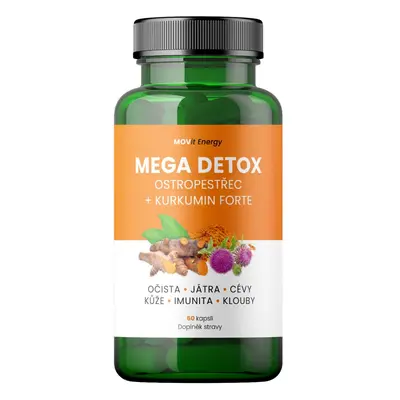 Mega Detox Ostropestřec + Kurkumin FORTE MOVit Energy 60 kapslí