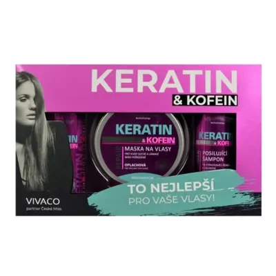 Dárkový set keratin šampon+balzám+maska ​​VIVACO 200+200+200 ml