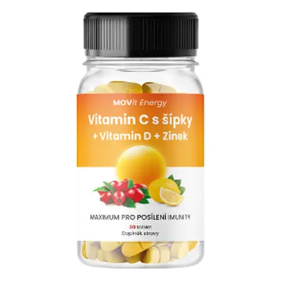 Vitamin C 1200 mg se šipkami + Vitamin D + Zinek MOVit Energy 30 tbl.