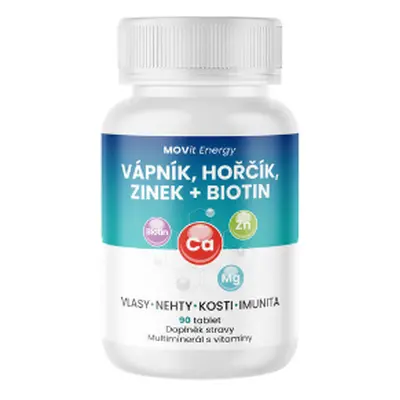 Vápník Hořčík Zinek Biotin MOVit Energy 90 tbl