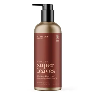 Přírodní šampon a tělové mýdlo 2v1 ATTITUDE Super leaves Essentials - Bergamot a Ylang 473ml