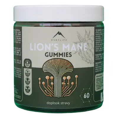 Gumové bonbóny s výtažkem z Lion´s mane s malinovou příchutí Hrotlife 60pcs