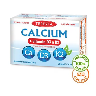 Calcium + vitamin D3 a K2 TEREZIA 30 kapslí