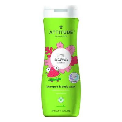 Dětské tělové mýdlo a šampon (2 v 1) ATTITUDE Little leaves s vůní melounu a kokosu 473 ml