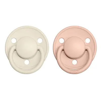 BIBS De Lux dudlíky z přírodního kaučuku 2 ks - vel. 1 Ivory + Blush