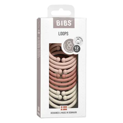 BIBS Loops kroužky 12 ks - Blush / Woodchuck / Ivory