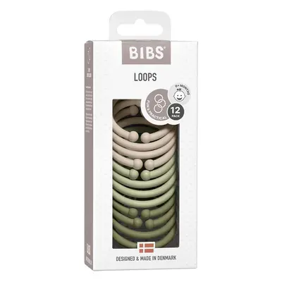 BIBS Loops kroužky 12 ks - Vanilla / Sage / Olive