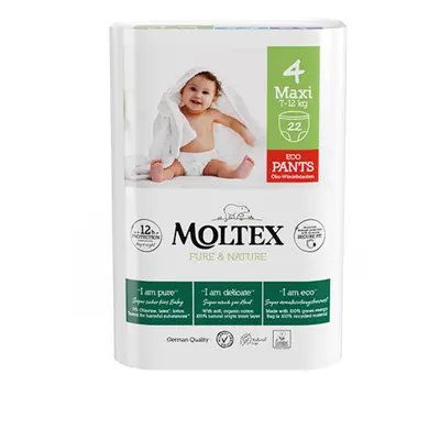 Natahovací plenkové kalhotky Moltex Pure & Nature Maxi 7 – 12 kg (22 ks)