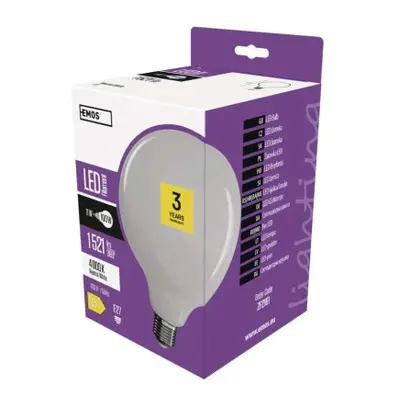 EMOS LED žárovka Filament G125 11W E27 neutrální bílá