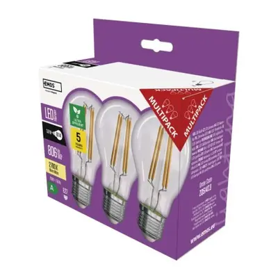 EMOS LED žárovka Filament A60 / E27 / 3,8 W (60 W) / 806 lm