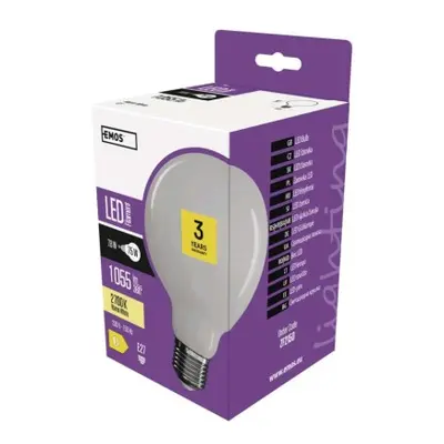 EMOS LED žárovka Filament G95 7,8W E27 teplá bílá