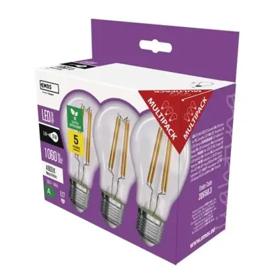 EMOS LED žárovka Filament A60 / E27 / 5 W (75 W) / 1 060 lm