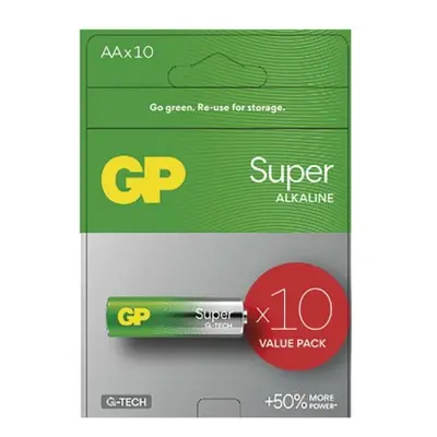 Alkalická baterie GP Super AA (LR6), 10 ks