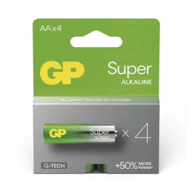 Alkalická baterie GP Super AA (LR6), 4 ks