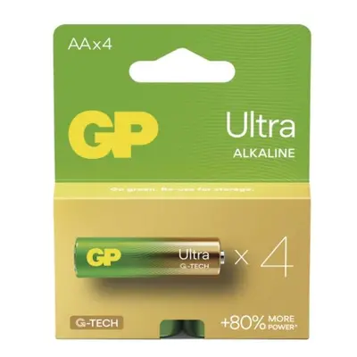 Alkalická baterie GP Ultra AA (LR6), 4 ks