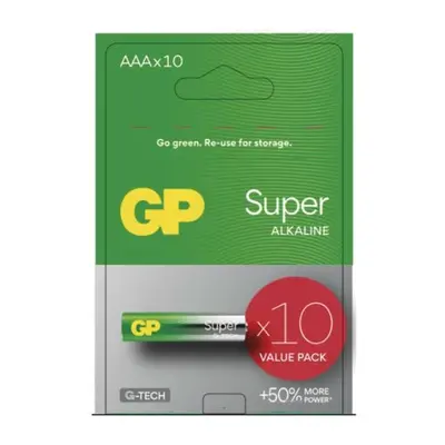 Alkalická baterie GP Super AAA (LR03), 10 ks