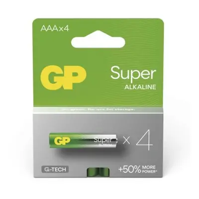 Alkalická baterie GP Super AAA (LR03), 4 ks