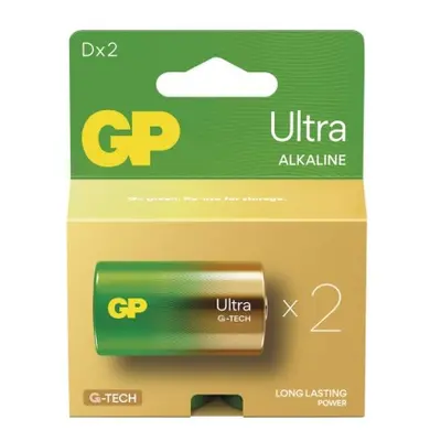 Alkalická baterie GP Ultra D (LR20), 2 ks