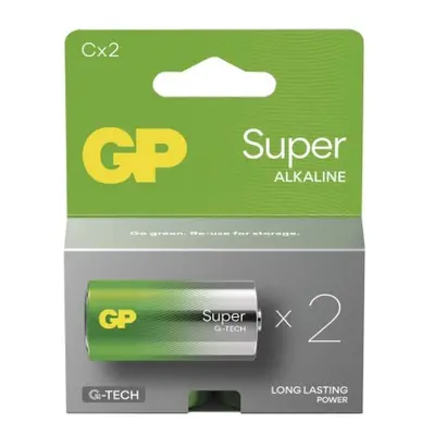 Alkalická baterie GP Super C (LR14), 2 ks