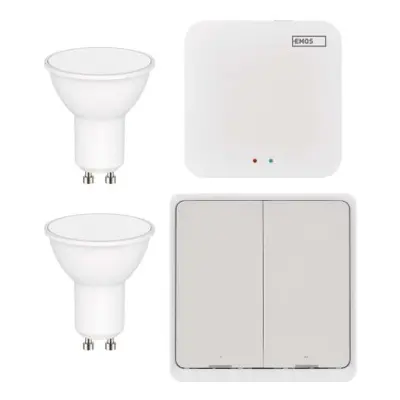 Sada GoSmart: 2x LED žárovka GU10 / 4,8W / RGB / Zigbee, 1x ovladač scén, 1x ZigBee brána