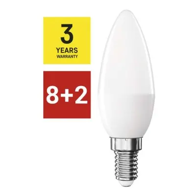 8 + 2 zdarma – LED žárovka Classic svíčka / E14 / 4,2 W (40 W) / 470 lm / teplá bílá