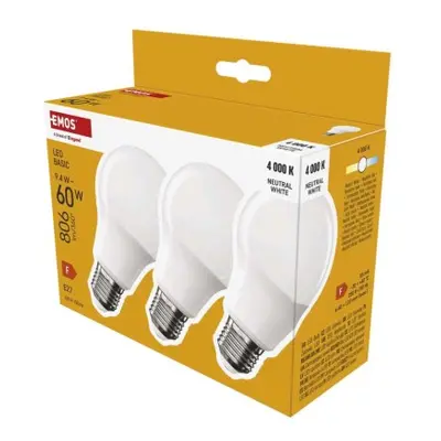 LED žárovka Basic A60 / E27 / 9,4 W (60 W) / 806 lm / neutrální bílá