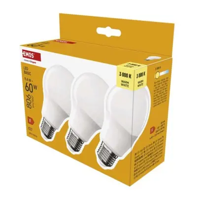 LED žárovka Basic A60 / E27 / 9,4 W (60 W) / 806 lm / teplá bílá