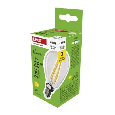 EMOS LED žárovka Filament Mini Globe / E14 / 1,8 W (25 W) /